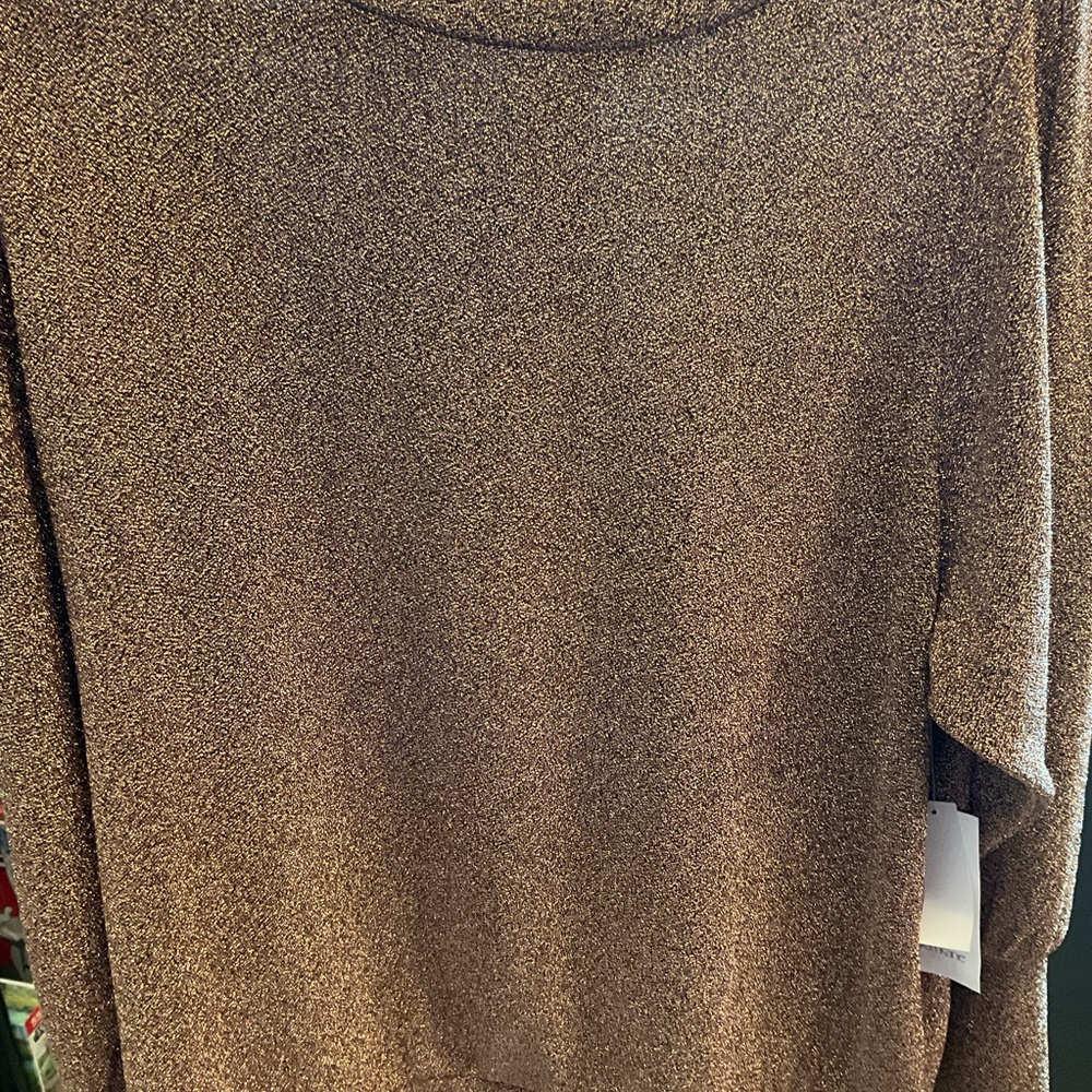 Karen Kane Metallic Brown Sweater, NWT women’s 2X, Bishop Sleeve, Glitter Girl - Picture 4 of 11